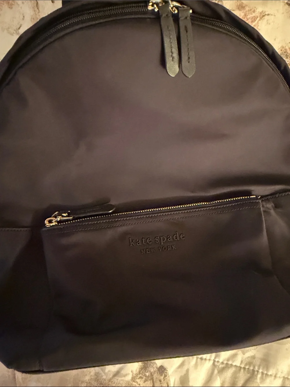 kate spade Black Nylon Mini Backpack with Gold Hardware